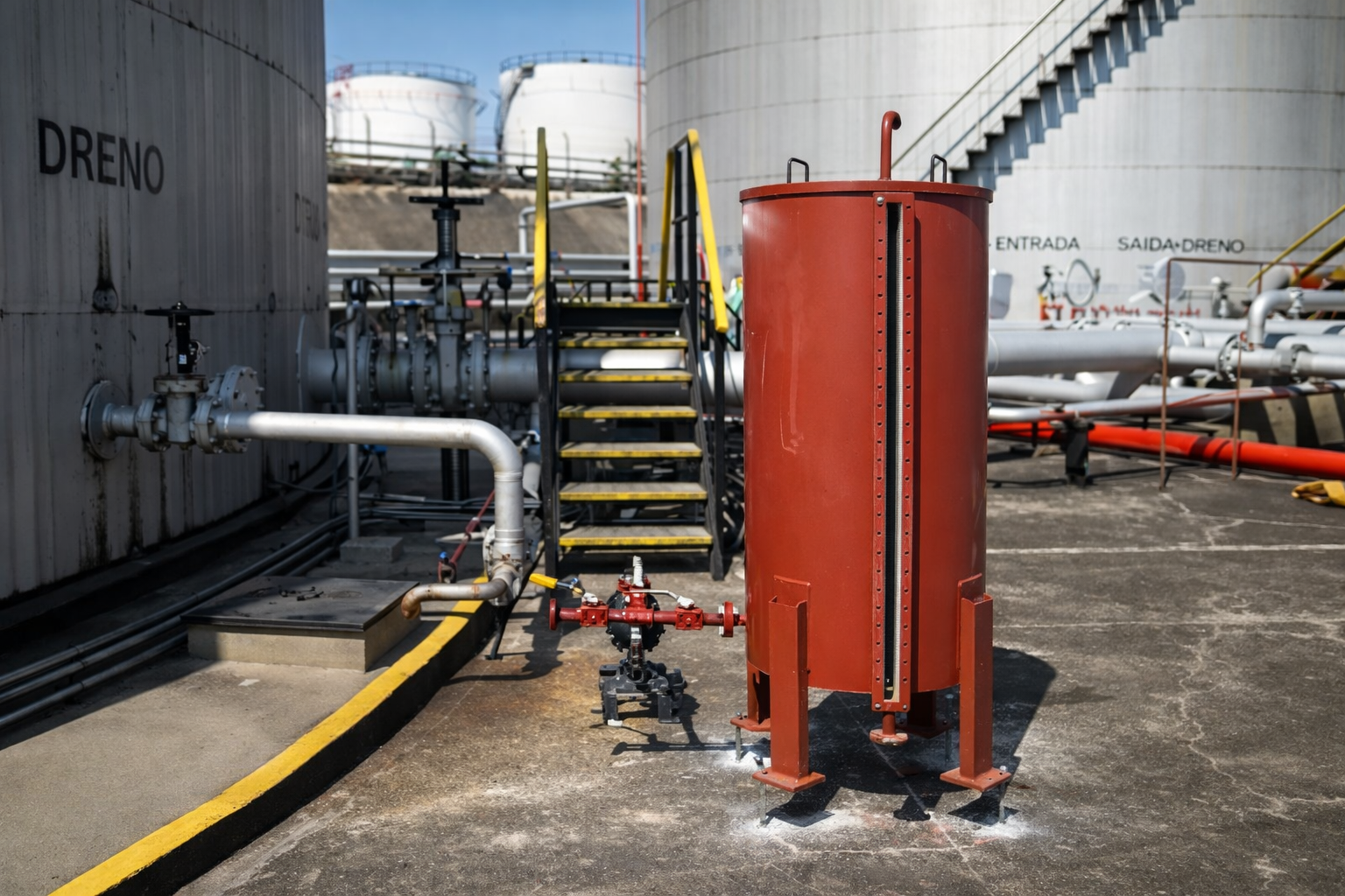 Drenagem selada dos tanques